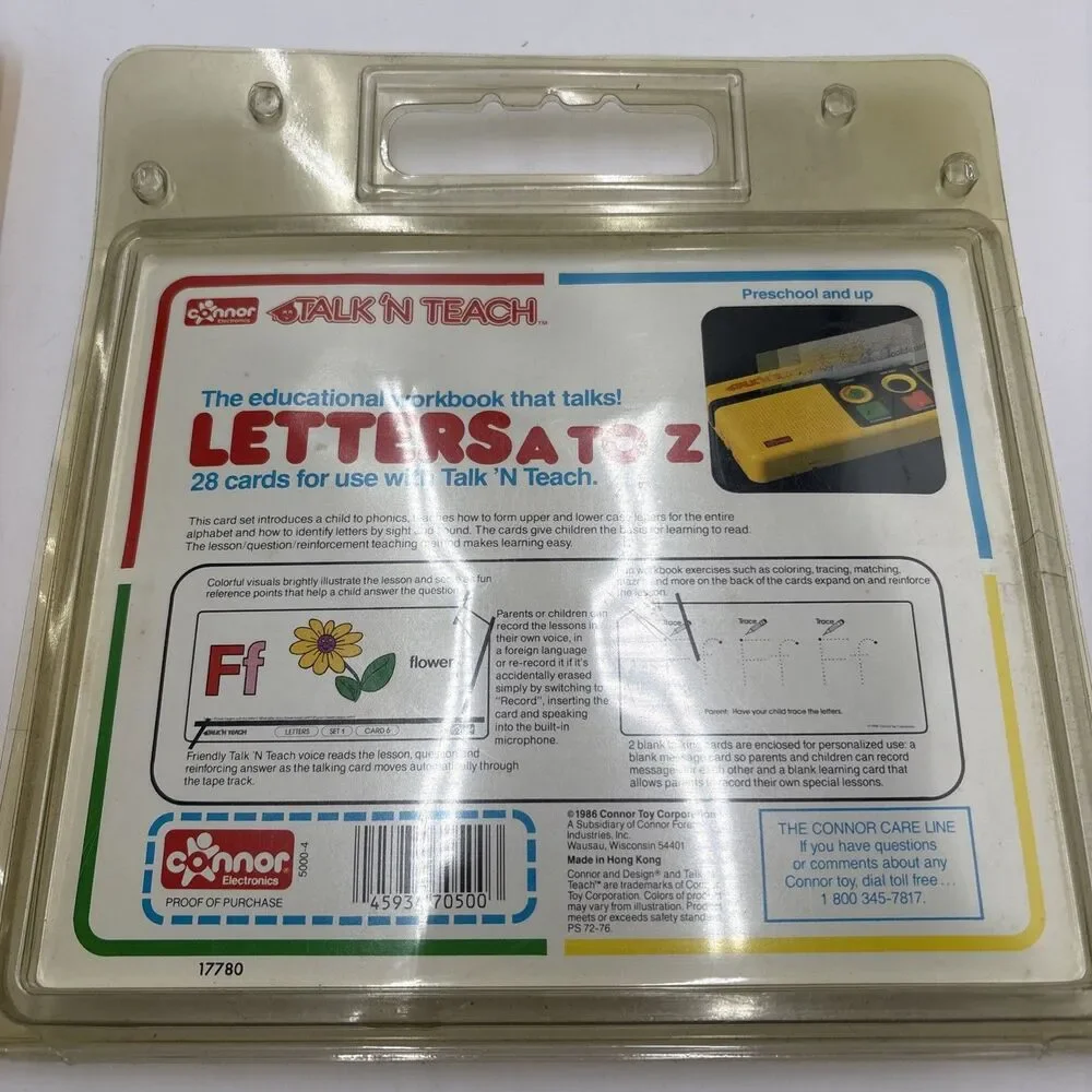Vintage 1980s Connor Talk 'N Teach Card Pack – NEW Lot Shapes And letters